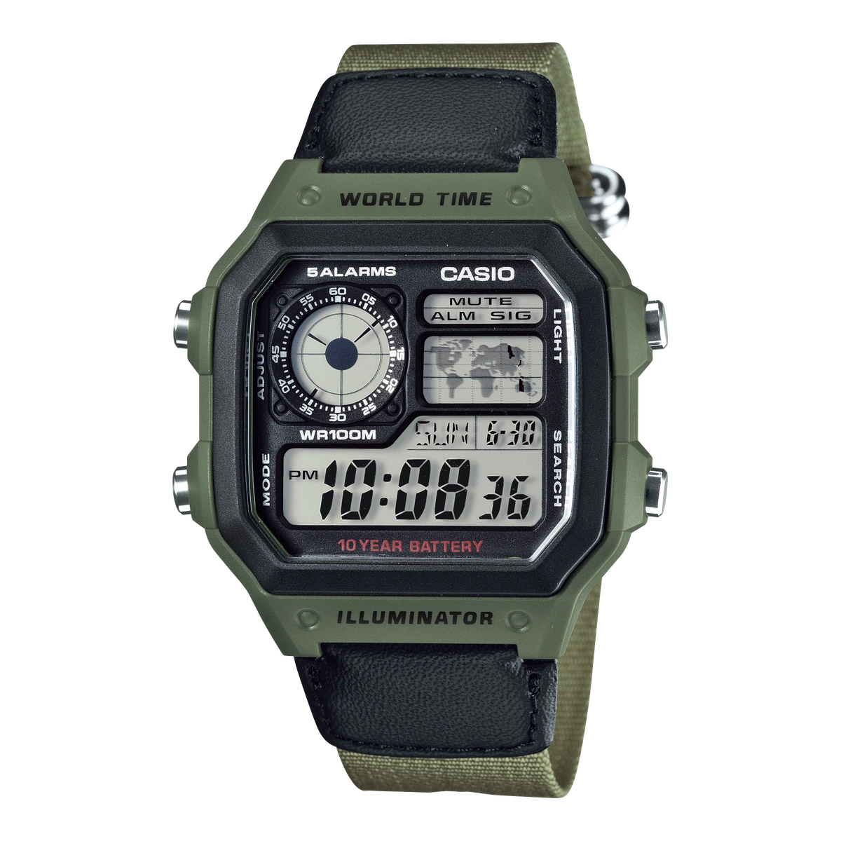 Casio Standard AE-1200 World Time, referência AE-1200WHB-3BV