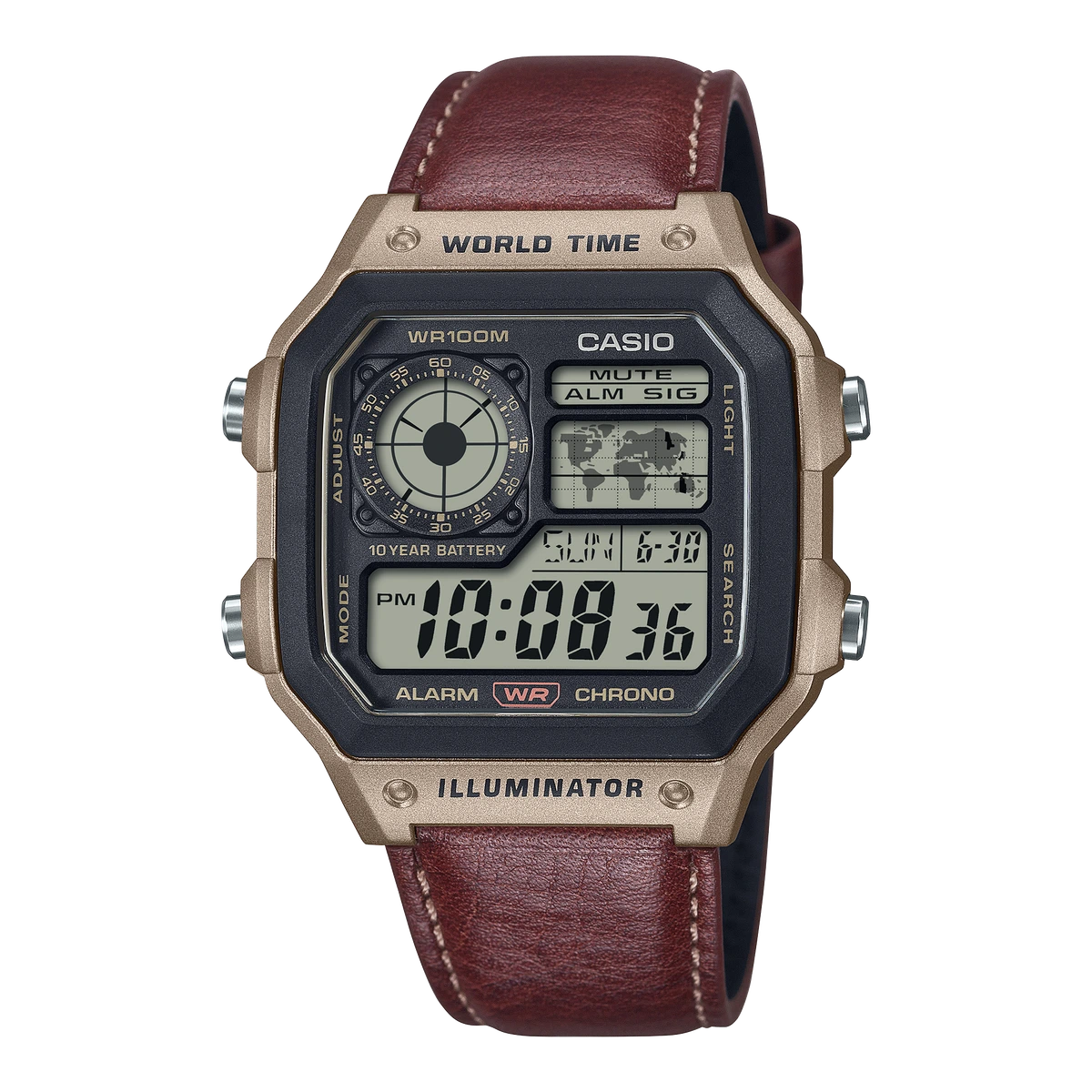 Casio Standard AE-1200 World Time, referência AE-1200WHL-5AV